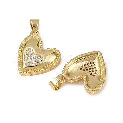 Brass Micro Pave Cubic Zirconia Pendants&nbsp;KK-I358-068G-01