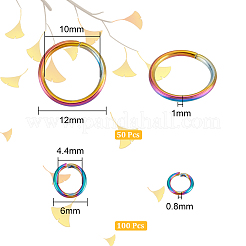 150Pcs 2 Styles Ion Plating(IP) 304 Stainless Steel Open Jump Rings Sets&nbsp;STAS-UN0045-97