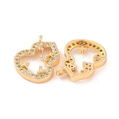Brass Micro Pave Clear Cubic Zirconia Pendants&nbsp;KK-S389-07G