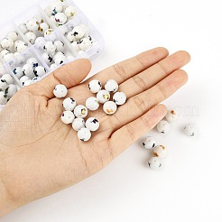 80Pcs 8 Colors Christmas Opaque Glass Beads&nbsp;EGLA-YW0001-05