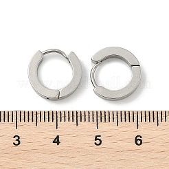 変色しにくい202ステンレススチール製フープピアス  316ステンレスピン付き  厚手フープピアス  リング形状  プラチナ  13x14x3mm  ピン：1mm&nbsp;EJEW-O087-09A-P