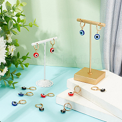 6 Pairs 3 Style Resin Evil Eye Dangle Hoop Earring&nbsp;EJEW-AR0001-05