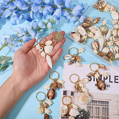 Ocean Style Natural Shell & Synthetic Turquoise Keychains&nbsp;KEYC-CA00012