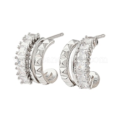 Brass Rhinestone Stud Earrings&nbsp;RB-Z001-01P