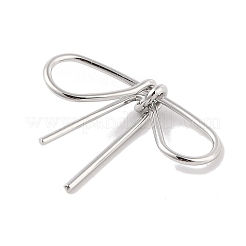 変色しない304ステンレススチールコネクタチャーム  蝶結び  ステンレス鋼色  32.5x41.5x7.5mm  穴：10x17mm&nbsp;STAS-G336-05B-P