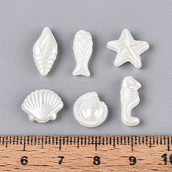 海をテーマにしたABSプラスチック製の模造真珠ビーズ  混合図形  乳白色  10~15x5.5~12x4mm  穴：1.5mm  約2083個/500g&nbsp;OACR-T028-85