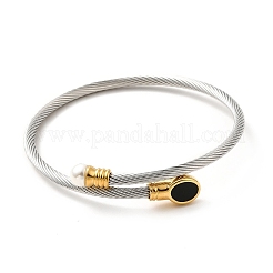 304 Stainless Steel Twist Rope Cuff Bangle&nbsp;BJEW-P283-18M
