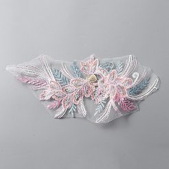 Flower Pattern 3D Computerized Embroidered Appliques&nbsp;DIY-WH0410-10B