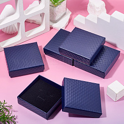 5Pcs Rhombus Textured Cardboard Jewelry Packing Boxes with Sponge Inside&nbsp;CBOX-TA0001-18C