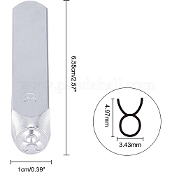 鉄シールスタンプ  スタンピングツール  レザークラフト用  12つの星座模様  牡牛座  65.5x10mm&nbsp;AJEW-BC0001-06E