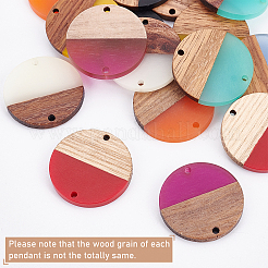 DIY 8 Pairs Flat Round Resin & Walnut Wood Earring Makings&nbsp;DIY-FH0001-93
