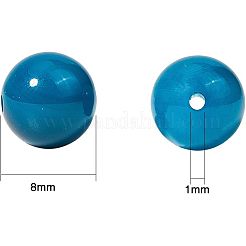 天然石縞瑪瑙/バンデットアゲートビーズ連売り  染め  ラウンド  空色  8mm  穴：1mm  約100個/箱&nbsp;G-OC0001-16
