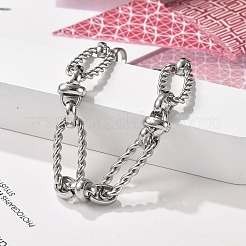 304 Stainless Steel Figaro Link Chain Bracelets for Women Men&nbsp;BJEW-F488-06P
