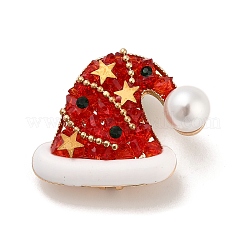 クリスマス用合金ラインストーンラペルピン（バックパック用）  プラスチック付き  ライトシャム  25x30mm&nbsp;LS-JEWB-C052-02KCG