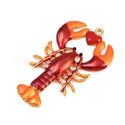 304ステンレススチールエナメルビッグペンダント  ロブスター  18KGP本金メッキ  53x32x5mm  穴：2mm&nbsp;X-STAS-I352-06G