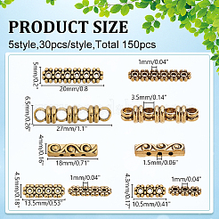 5 Styles Tibetan Style Alloy Spacer Bars&nbsp;FIND-WR0012-07AG