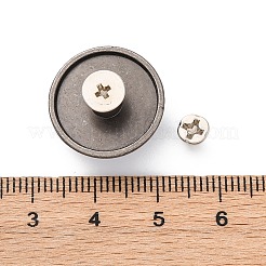 合金装飾リベット  アクリルネジと鉄ネジ付き  財布用  バッグ  革工芸装飾  ブラック  19x9mm  穴：2.5mm  ネジ:7x4mm  ピン：3mm  平頭ねじ：5x7mm&nbsp;FIND-TAC0029-04B-02