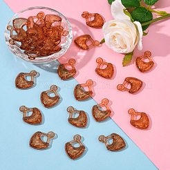 クリアアクリルパーツ  バッグ  チョコレート  長さ32mm  23 mm幅  厚さ5mm  穴：3mm  約416個/500g&nbsp;PL764Y-8