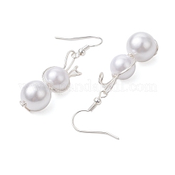 女性用イースターラビットアクリルダングルイヤリング  ホワイト  50.5x11mm&nbsp;EJEW-JE06217