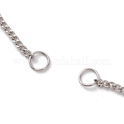 真鍮製のブレスレット作り用  カーブチェーン付き  プラチナメッキ  6-3/4インチ（17cm）&nbsp;AJEW-JB01278-02