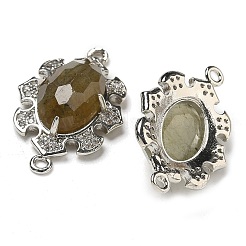 Natural Labradorite Faceted Oval Connector Charms&nbsp;G-G181-06P-07