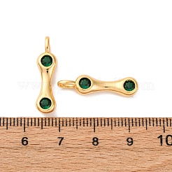 Brass Micro Pave Cubic Zirconia Pendants&nbsp;KK-K382-52G