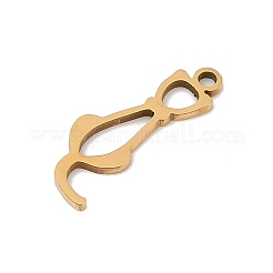 ステンレスペンダント201個  猫の形のチャーム  18KGP本金メッキ  18x8x1mm  穴：1.4mm&nbsp;STAS-F316-22G-03