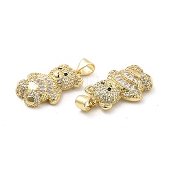 Brass Micro Pave Cubic Zirconia Pendants&nbsp;KK-H441-05B-G