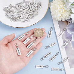 40Pcs 20 Styles Rectangle with Word Alloy Pendant Decoration&nbsp;HJEW-HY00059