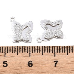 304ステンレススチールチャーム  質感のある蝶のチャーム  ステンレス鋼色  11x9.5x2mm  穴：1.2mm&nbsp;SA-H001-05B-P