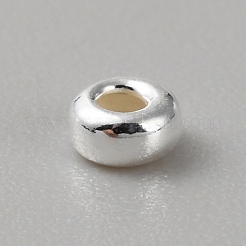 925スターリングシルバースペーサービーズ  ロンデル  銀  3.5x1.5mm  穴：1.4mm&nbsp;STER-WH0020-02A-S