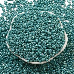 ガラスシードビーズ  不透明な色の虹  ピーナッツ  ライトシーグリーン  4x2x2mm  穴：0.8mm  約8000個/ポンド&nbsp;SEED-K009-09A-02