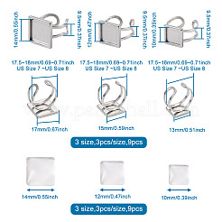 1 Box 9Pcs 304 Stainless Steel Cuff Pad Ring Settings&nbsp;DIY-PJ0001-11