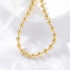 Long-Lasting Plated Brass Round Bead Slider Beacelets for Women Men&nbsp;BJEW-E089-01G-01