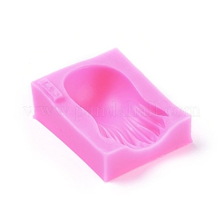 食品グレードのシリコンモールド  フォンダン型  DIYケーキデコレーション用  チョコレート  キャンディ  UVレジン＆エポキシ樹脂ジュエリー作り  髪  濃いピンク  69x57x27mm  内径：64x42mm&nbsp;LS-DIY-L026-107
