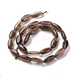 天然スモーキークォーツビーズ連  オーバル  15.5x8x5.5mm  穴：1mm  約25個/連  15.75インチ（40cm）&nbsp;G-C238-41