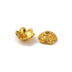 合金ビーズキャップ  鉛フリー＆カドミウムフリー  マルチ花弁花  ゴールドカラー  8x3mm  穴：1.3mm&nbsp;FIND-G074-01L