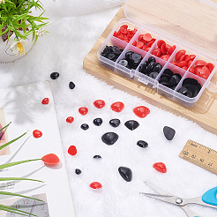 フラットトライアングルプラスチッククラフトノーズカボションセット1箱  動物のクマの人形作り用品  ミックスカラー  7x9mm  150個/箱&nbsp;DOLL-GO0001-04B