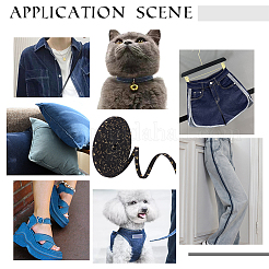 ステッチデニムリボン  金箔押しスターリボン  服飾材料  DIYクラフトヘアクリップアクセサリーと縫製装飾用  ブラック  3/8インチ（10mm）&nbsp;OCOR-WH0079-83B