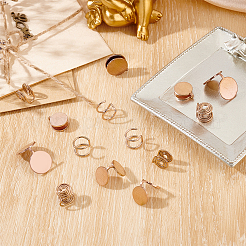 16Pcs 4 Styles 304 Stainless Steel Cuff Earrings&nbsp;EJEW-HS0001-37