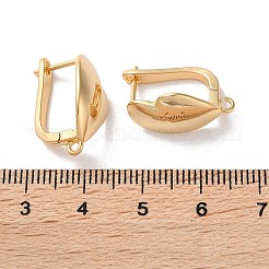 真鍮フープピアスパーツ  カドミウムフリー＆ニッケルフリー＆鉛フリー  ハート  18KGP本金メッキ  19~20x10.5x13mm  穴：1.5mm  ピン：1mm&nbsp;KK-B105-05G-01