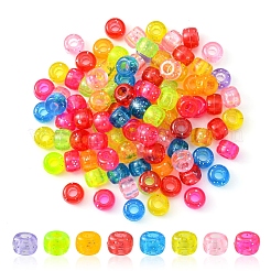 プラスチックビーズ  グリッターパウダー付き  ロンデル  ミックスカラー  9x6mm  穴：3.5mm&nbsp;KY-YW0001-36