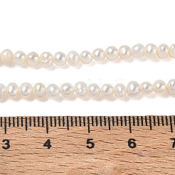 天然養殖淡水パールビーズ連売り  グレード3 A  ポテト  ベージュ  2.8~3.2mm  穴：0.2mm  約111~112個/連  14.29~14.37''（36.3~36.5センチメートル）&nbsp;PA-CBAC463-20