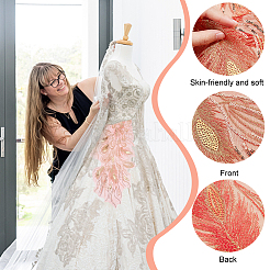 Peacock Tail Pattern Polyester Lace Computerized Embroidery Ornament Accessories&nbsp;DIY-WH0308-234C