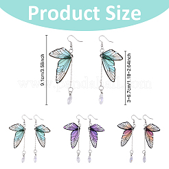 Brass Wing Dangle Earrings&nbsp;EJEW-YW00009-01