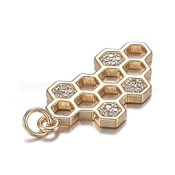 Brass Micro Clear Cubic Zirconia Pendants&nbsp;ZIRC-F120-073G