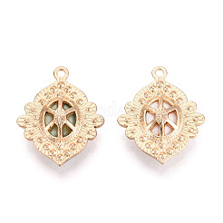 合金ガラスペンダント  ラインストーン付き  カドミウムフリー＆鉛フリー  菱形チャーム  ミックスカラー  24.5x20x6mm  穴：1.6mm&nbsp;PALLOY-N176-71KCG