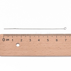 変色防止ロジウムメッキ スターリングシルバー イヤリング 925 個  スタンプ925個付き  プラチナ  70~72mm  穴：1.5mm  ピン：0.6mm&nbsp;X-STER-G022-04P