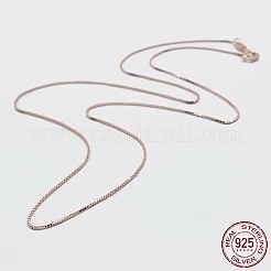 925 Sterling Silver Box Chain Necklaces&nbsp;STER-F039-45cm-04RG