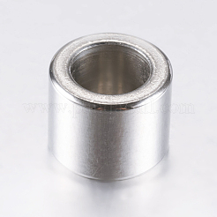 変色しにくい304ステンレススチールビーズ  大穴ビーズ  コラム  ステンレス鋼色  10x8mm  穴：7mm&nbsp;STAS-E418-13P